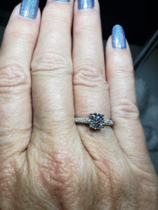 Moissanite -1 ct triple pave solitaire