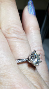 Moissanite 2 carat with pave side bands