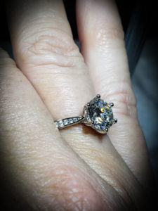 Moissanite 2 carat with pave side bands