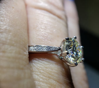 Moissanite 2 carat with pave side bands