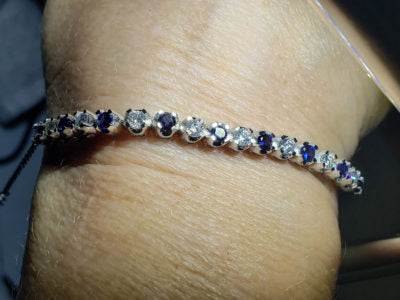 Moissanite and Sapphire bracelet