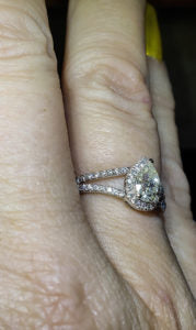 1 carat Pear Shaped Moissanite