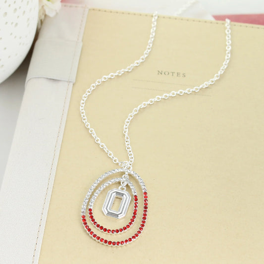 Ohio State Crystal Loop Necklace