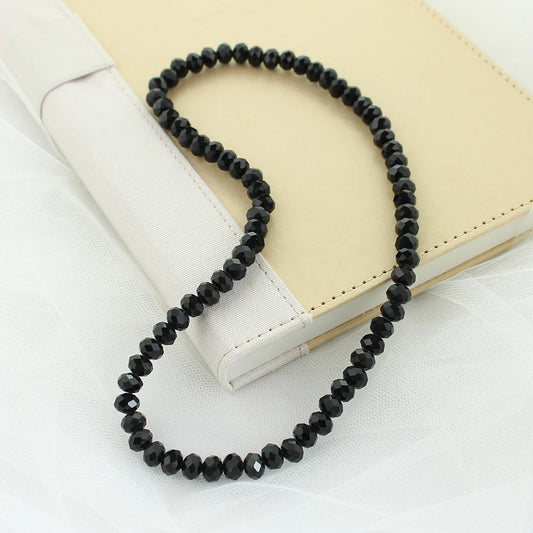 Black Crystal Stretch Necklace
