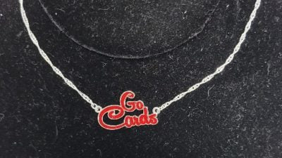 Louisville Cardinal Go Cards necklace