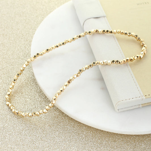 Gold Crystal Stretch Necklace