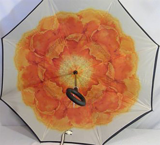Orange Beige Upside Down Umbrella