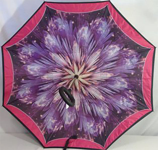 Pink Fireworks Upside Down Umbrella