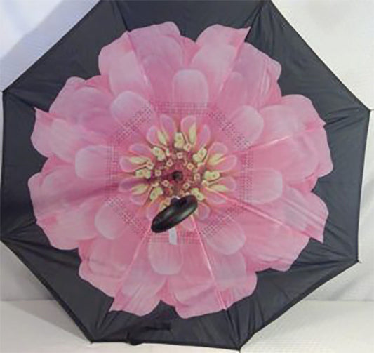 Pink with Yellow Center Upside Down Umbrella