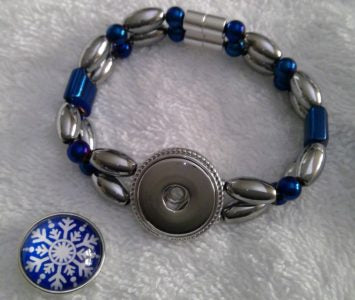 Magnets - Blue and Silver with watch snap bracelet