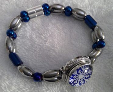 Magnets - Blue and Silver with watch snap bracelet