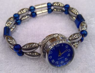 Magnets - Blue and Silver with watch snap bracelet